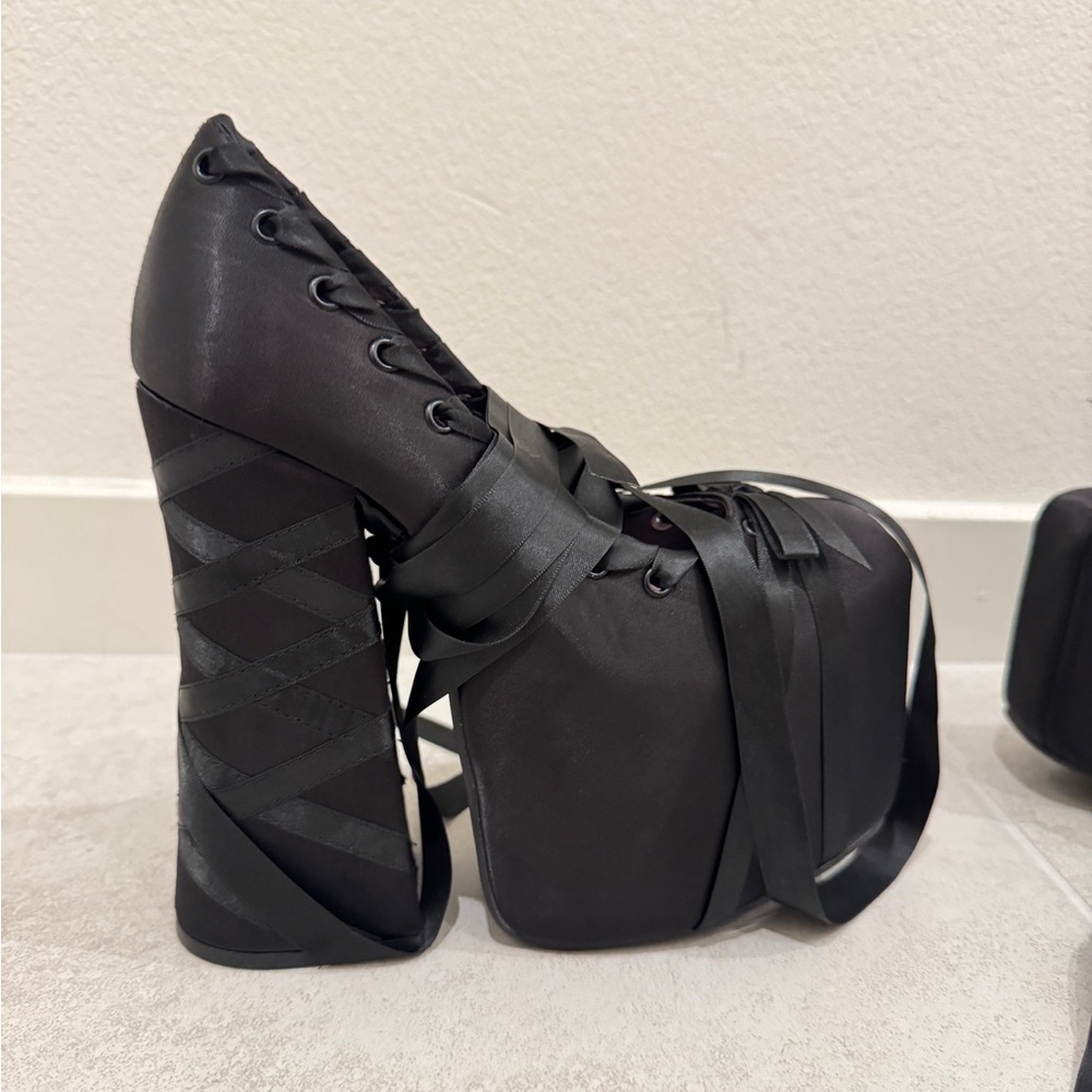 SWEET SONATA BALLET WRAP HEELS - BLACK
